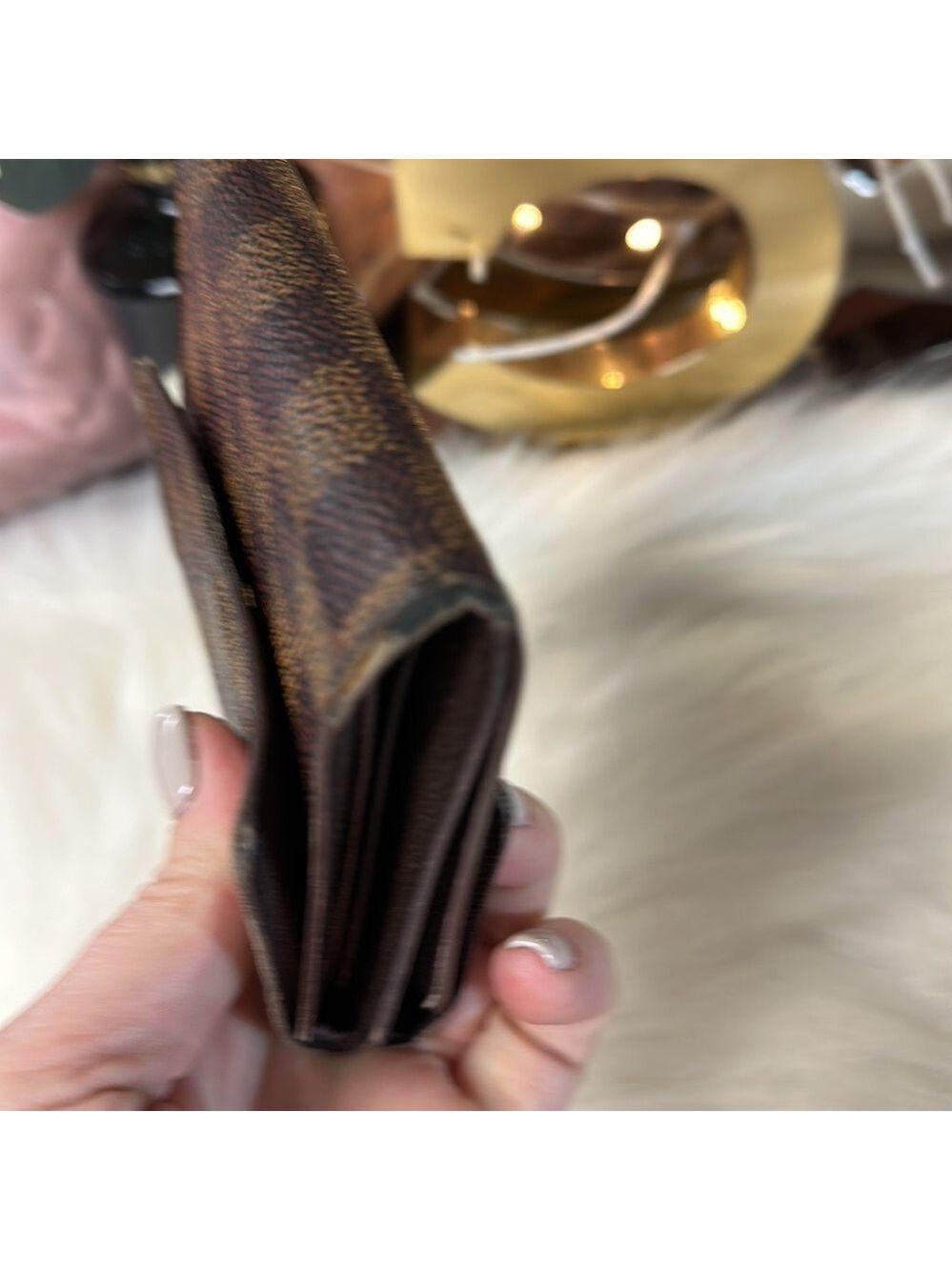 AUTHENTIC LOUIS VUITTON DAMIER PORTEFEIULLE ELISE TRIFOLD WALLET - Picture 8 of 12